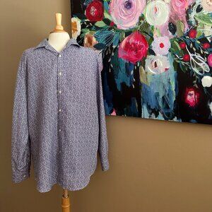 Black Label by Ruffini Slim Fit Floral Shirt Men's Size Large